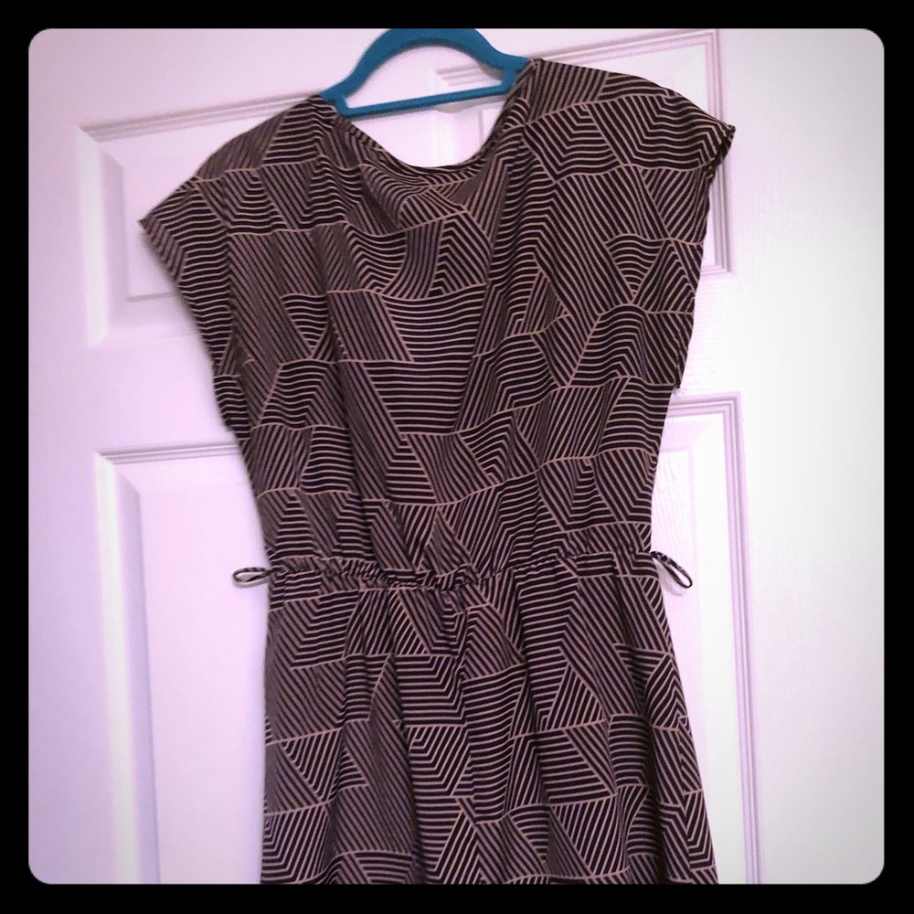 Stripe Dress - Navy And Beige